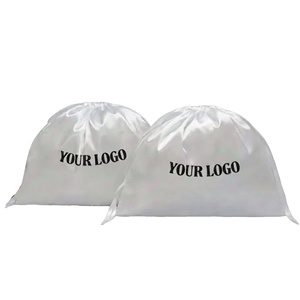 Bolsas de Satén Blancas Personalizadas con Cordón para Empaque de Lujo, Bolsas de Regalo, Almacenamiento de Mercancía, Recuerdos de Boda, Joyería y Accesorios - Product Image 1