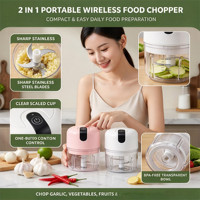Penggiling Pemotong Pengupas Sayuran Bawang Putih Kentang Listrik Stainless Steel Dapur Terlaris Ramah Lingkungan Mini Food Processor