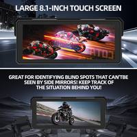 Maustor Modelo Privado Impermeable IP67 Pantalla IPS HD de 8 Pulgadas Navegación GPS Portátil para Motocicleta Carplay Inalámbrico con Cámara para Coche