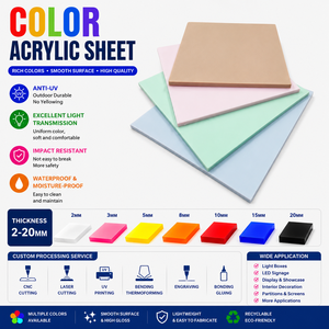 Lámina Acrílica Opaca de Color GORLDE, Placa Sólida de PMMA para Cubiertas de Equipos, Paneles Divisores, Exhibidores, Tableros, Bases de Letreros, OEM - Product Image 1