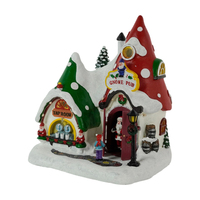 Nouveauté : Décoration de Noël en polyrésine, gnome musical LED, Père Noël champignon avec porte ouverte, artisanat de Noël