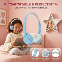 Casque audio Bluetooth à réduction de bruit pour enfants, stéréo, circum-auriculaire, pour les cours en ligne