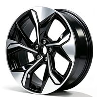 1 pièce Jante en alliage forgé 5 trous Noir brillant Face usinée Jante forgée personnalisée pour voiture 18-26 pouces pour modification de voiture de tourisme Y000