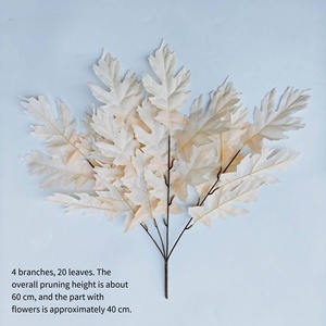 Artificial 4 Fork Oak Leaf Bouquet Wedding Floral Decoration <strong>Background</strong> Aisle Decor Hotel Artificial Flower Ornaments - Product Image 4