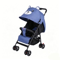 Poussette bébé légère en plastique, design compact pliable, grandes roues, portable, capacité de charge de 20 kg, 0-3 ans, unisexe, position assise-debout