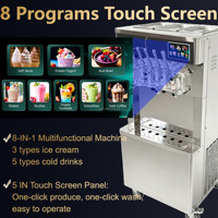 Machine à glace molle commerciale pour la préparation de coupes d'acai, machine verticale à 5 saveurs de yaourt glacé avec pompe à air ETL/CE