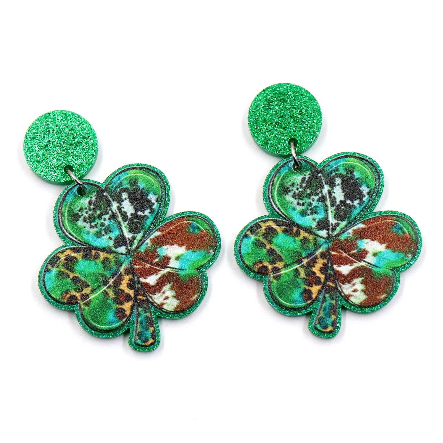 ERS831ER1782 1pair New arrival CN Drop Western clover St.Patrick's Day TRENDY Acrylic earrings Jewelry for women