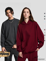 Luxe Blanc 430 Grammes High Street Pantalon À Capuche 2 Pièces Ensemble Coton Gym Hoodies Joggers 2XL Plus La Taille Hommes Survêtement