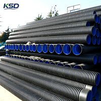Tuyau ondulé à double paroi en HDPE de qualité industrielle, résistant à la corrosion, certifié ISO, personnalisable, pour l'approvisionnement en tuyaux de drainage