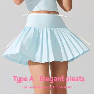 DN-YQ363カスタム軽量プリーツスカート女性用ハイウエストストレッチゴルフランニング & 通気性ジムテニススポーツウェアポケット - Product Image 3