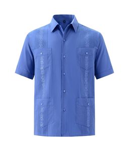 <span class=keywords><strong>Camisa</strong></span> <span class=keywords><strong>Guayabera</strong></span> de <span class=keywords><strong>Manga</strong></span> <span class=keywords><strong>Corta</strong></span> con Cuello Cubano, Talla Grande, Personalizada con Logotipo, Nueva Moda 2026 para Hombre - Product Image 3