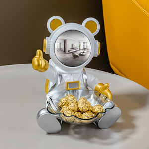 Escultura de Resina Artística Creativa, Astronauta, Hombre del Espacio, Oso, Decoración de Escritorio, Pintada a Mano, Almacenamiento de Llaves para la Entrada, para Sala de Estar - Product Image 1