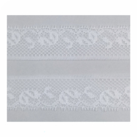 Bande de dentelle fine florale non extensible de 1,3 cm en nylon pour bordure de vêtement
