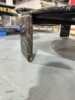 Plateau de table basse en résine marbrée avec pieds en marbre, design rond, dessus de table en marbre pour salon