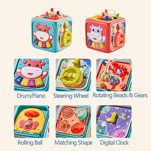 Centro de Actividades Infantiles 6 en 1 con Diseño de Dibujos Animados, Multifuncional, Montessori, Laberinto de Cuentas, Cubo de Actividades para Bebés y Niños Pequeños - Product Image 3