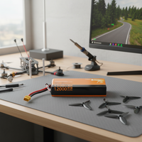 Batterie de drone rechargeable à décharge rapide 4S 16,8V 12000mAh 15C 180A avec connecteur XT60, cellules solides, 1000 cycles, BOOTER 4S1P