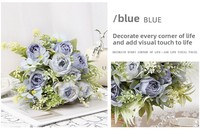 Fleur artificielle multi-têtes Mona Rose en gros, style nordique, pour la décoration de la maison, les mariages et les accessoires de scène