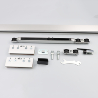 Système de porte coulissante moderne à double fermeture douce en alliage de zinc et aluminium avec rail dissimulé, capacité de 120 kg, durable