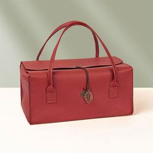 Sac cadeau en cuir avec logo personnalisé, aspect luxueux, couleurs mélangées tendance pour les cadeaux de mariage, boîte cadeau en gros pour les invités, pliable, grande taille - Product Image 4