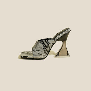 Talons 2022 nuevo comercio exterior Popular tacones coloridos moda punta cuadrada al aire libre <span class=keywords><strong>pasarela</strong></span> Bar Mujer Sandalias - Product Image 4