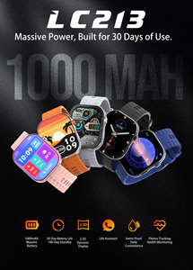 Montre connectée de suivi d'activité avec moniteur de santé 24h/24, plus de 100 cadrans en ligne, compatible Android et iOS, nouvelle batterie 1000 mAh, étanche IP68 - Product Image 3