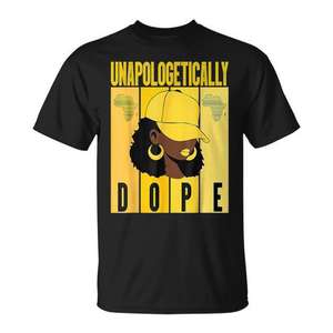T-shirt Afro-américain « Unapologetically Dope » pour le Mois de l'Histoire des Noirs – Vêtement promotionnel à message audacieux - Product Image 1