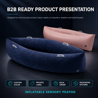 Chaise sensorielle Peapod pour enfants avec parois gonflables en PVC floqué, poignées de maintien et siège en forme de cocon pour programmes de vente au détail personnalisés