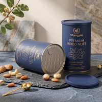 Emballage en tube de papier pour noix de cajou, qualité alimentaire, logo personnalisé, boîte cylindrique en papier kraft, boîte d'emballage en carton