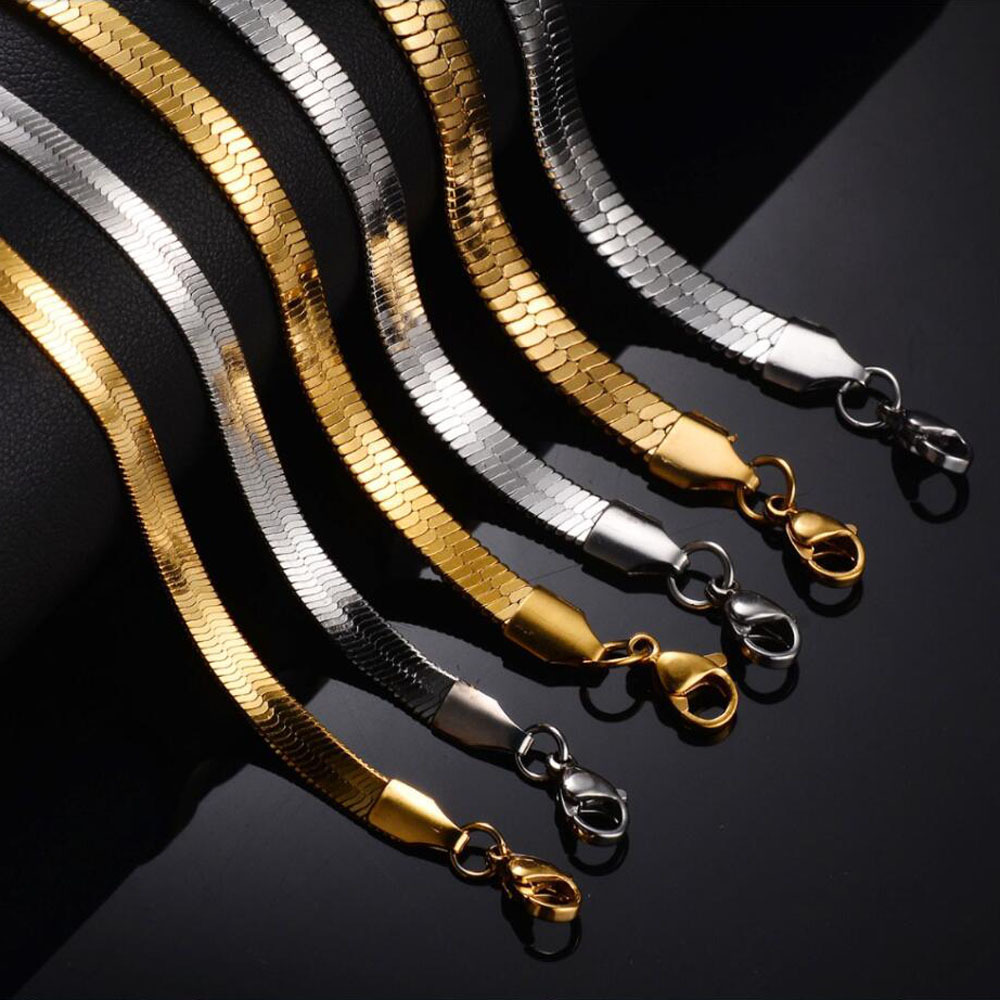 Цепочка из нержавеющей стали 18k Fat Snake Blade, неувядающая пряжка, цепочка до ключиц