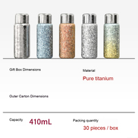 Bouteille d'eau en titane pur de qualité supérieure, 410 ml, à double paroi, isolée sous vide, anti-fuite, gourde portable en titane pour les voyages et les activités de plein air
