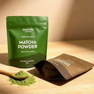Bolsa de mylar con cierre hermético de alta barrera de 30g para té, bolsa personalizada con impresión de alta calidad para envasar polvo de matcha - Product Image 3