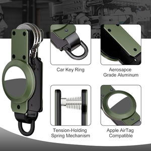 Aluminium sleutelorganizer voor AirTag tracker anti-verlies sleutelhouder met autosleutelring compacte EDC sleutelhanger tracker houder - Product Image 5
