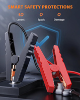 Démarreur de secours avec compresseur d'air 150 PSI, gonfleur de pneus portable pour pneus de voiture avec moniteur de pression, lumière d'urgence, batterie externe