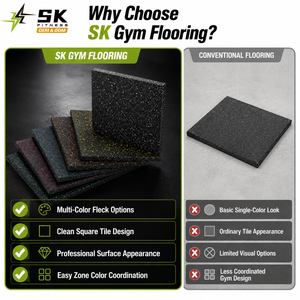 <span class=keywords><strong>Tapis</strong></span> de sol en <span class=keywords><strong>caoutchouc</strong></span> pour salle de sport SK Factory, 15-50 mm, motif noir moucheté, dalles antidérapantes pour salle de sport commerciale, hôtel, centre de remise en forme - Product Image 4