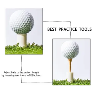 Factory Direct Custom Plastic And Bamboo Golf Accessory Rubber Golf Tee Holder Brackets For Driving Range And Practice Tees