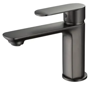 Kaiping gun gray faucet manufacturer 100% Brass Wash Basin Faucet Single Hole Bathroom Mixer Tap Single Handle Basin Faucets