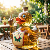 Bouteille de vin en verre borosilicate de haute qualité, forme de canard classique et créative, vente en gros