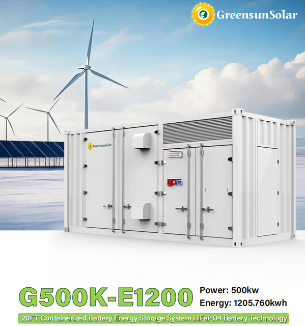 Greensun Industry Home Container Bess Solar Lithium Battery Management System 500kWh 1Mw 2Mw Energy Storage Hybrid Grid System