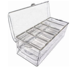 Vassoio Refrigerato per Condimenti con 5 <span class=keywords><strong>Scomparti</strong></span>, 5 <span class=keywords><strong>Piatti</strong></span> Rimovibili e Coperchio con Cerniera - Product Image 3