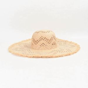 Female Hand Woven Hollow Raffia Straw <b>Hats</b> Summer Women Large Brim Dome Sunshade Beach Straw <b>Hat</b> - Product Image 2