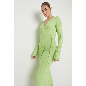 Nouvelle robe pour femme, design automnal, col en V, bretelles latérales, longueur mi-longue - Product Image 1