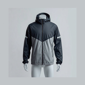 Men's Reflective Front <b>Thin</b> Soft Shell <b>Jacket</b> Hooded Zip Fly <b>Waterproof</b> Windproof Breathable Outdoor Regular Fit All Seasons - Product Image 1