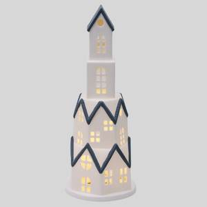 Noël nordique LED en céramique petite <span class=keywords><strong>maison</strong></span> ornement créatif bureau atmosphère lumière chambre d'enfants Style créatif numéro forme - Product Image 4