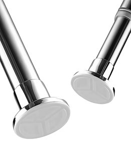 <span class=keywords><strong>Tringle</strong></span> de Douche Télescopique en Acier Inoxydable à Ventouse – <span class=keywords><strong>Tringle</strong></span> Noire Réglable <span class=keywords><strong>Sans</strong></span> Perçage avec Bord Jaune pour Salle de Bain - Product Image 5