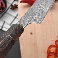 Lot de 2 couteaux de chef en acier Damas VG-10 de 8 pouces avec manche en bois stabilisé, écologiques, 67 couches, dureté 58-62 HRC