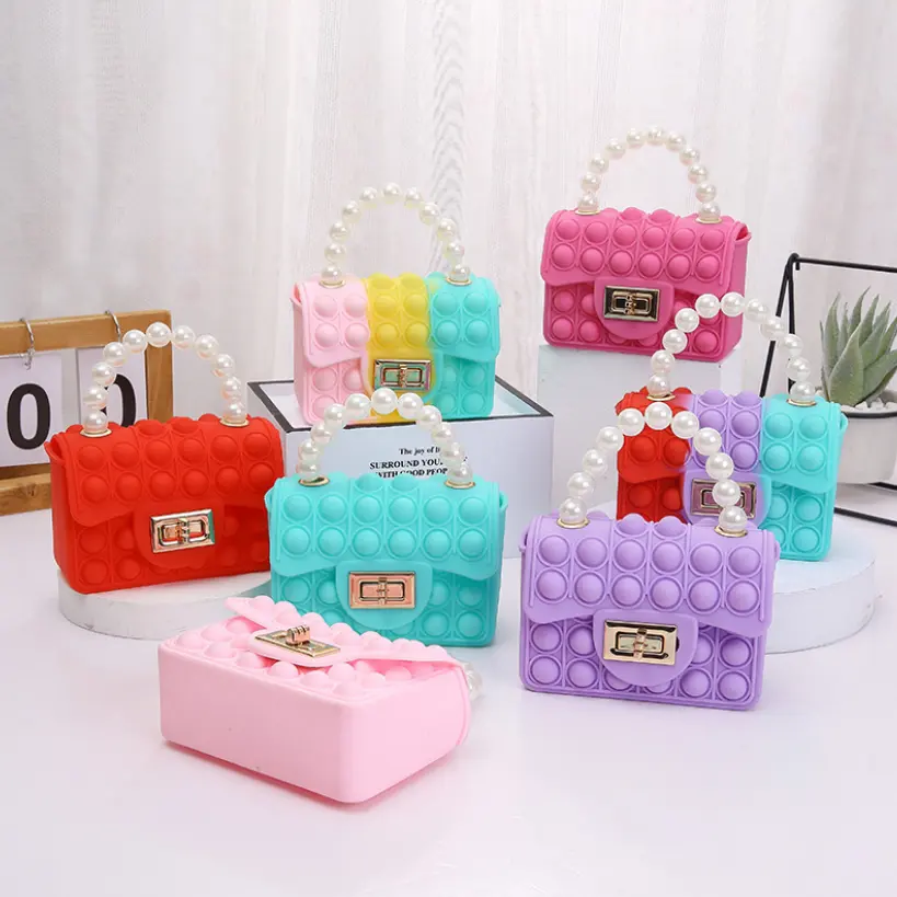 New fashion jelly high quality hand bag for girls ins jelly bag wallet children's bags for ladies