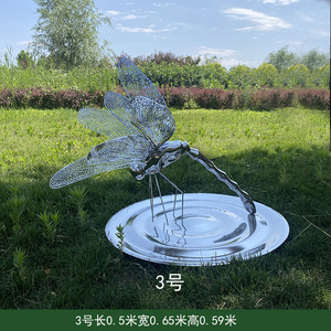 Escultura de Libélula de Acero Inoxidable para Montar en el Suelo, Arte de Jardín para Exteriores, Decoración de Paisaje con Temática de Insectos - Product Image 5