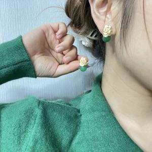 Clous d'oreilles en pierre naturelle plaquée or 18 carats pour femmes, cadeaux de mariage, de fiançailles, simples, vente en gros - Product Image 5