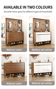 Custom Cheapest Minimalist Hidden 4 Door American <strong>Rustic</strong> <strong>Shoe</strong> Cabinet <strong>Shoes</strong> Storage <strong>Rack</strong> for Living Room - Product Image 4