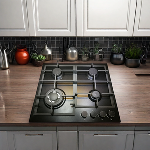 <span class=keywords><strong>Encimera</strong></span> <span class=keywords><strong>de</strong></span> <span class=keywords><strong>Gas</strong></span> esmaltada con Panel <span class=keywords><strong>de</strong></span> vidrio <span class=keywords><strong>de</strong></span> 60cm, 4 quemadores, electrodomésticos <span class=keywords><strong>de</strong></span> cocina domésticos <span class=keywords><strong>de</strong></span> hierro fundido automáticos con batería hechos en China LPG - Product Image 1